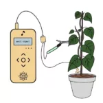 Connect the leaf and the soil to electrodes